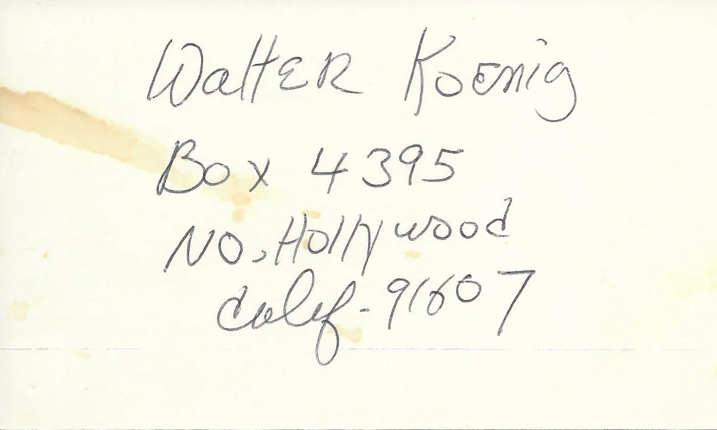 Walter Koenig — Walter Koenig Authentic Vintage Signed 3x5 Contact Card Chekov Star Trek