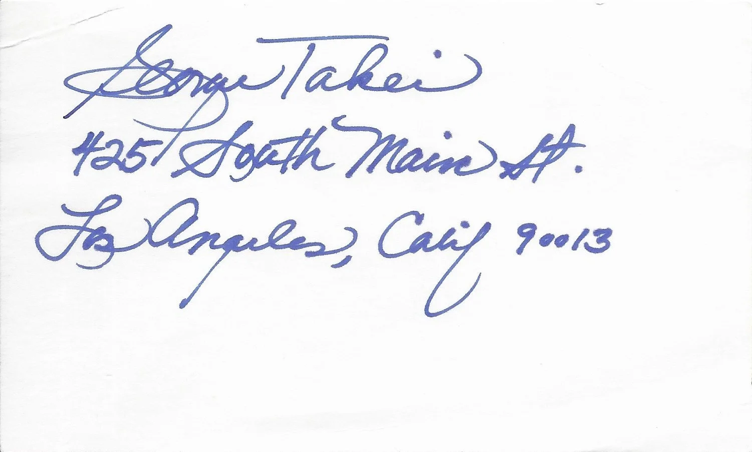 George Takei — George Takei Authentic Vintage Signed 3x5 Index Card Captain Sulu Star Trek (B)