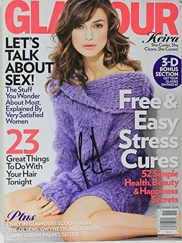 Keira Knightley — Keira Knightley Signed Autographed Complete "Glamour" Magazine