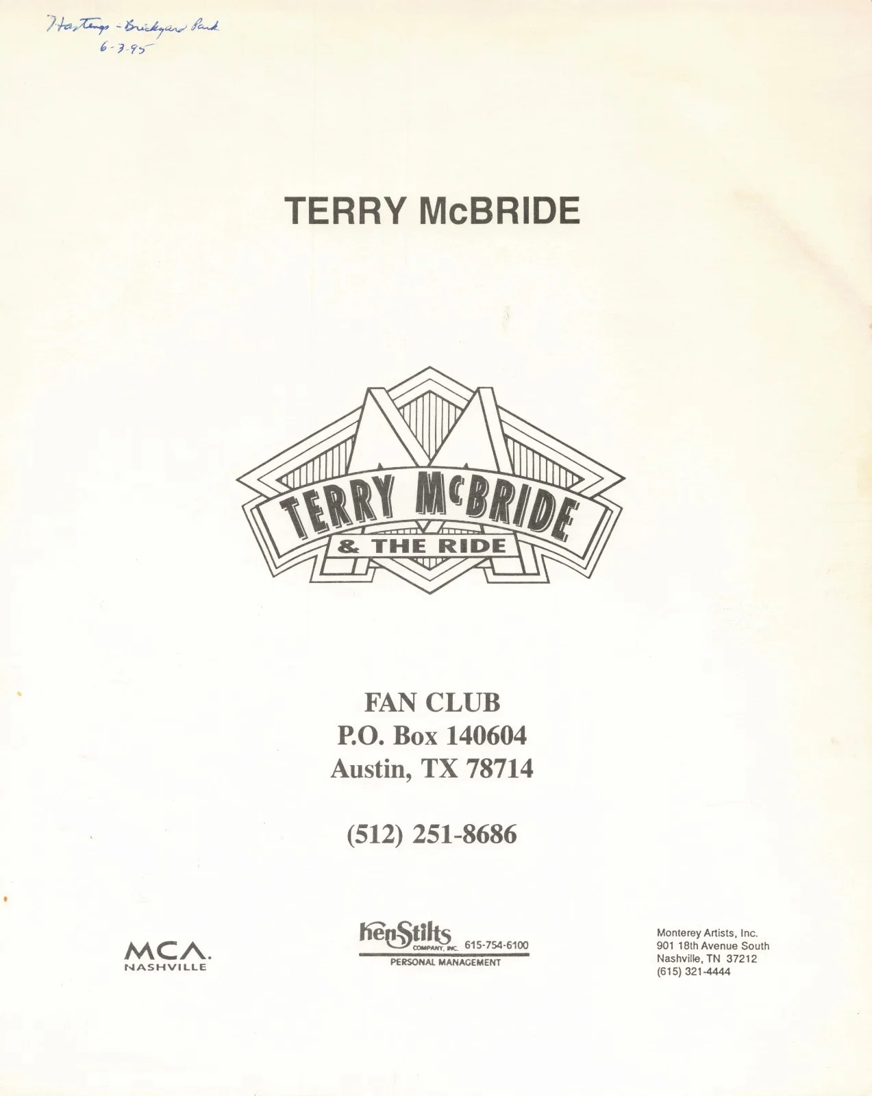 Autographed 8x10 Photo - Terry McBride & The Ride - Country Music, изображение 2