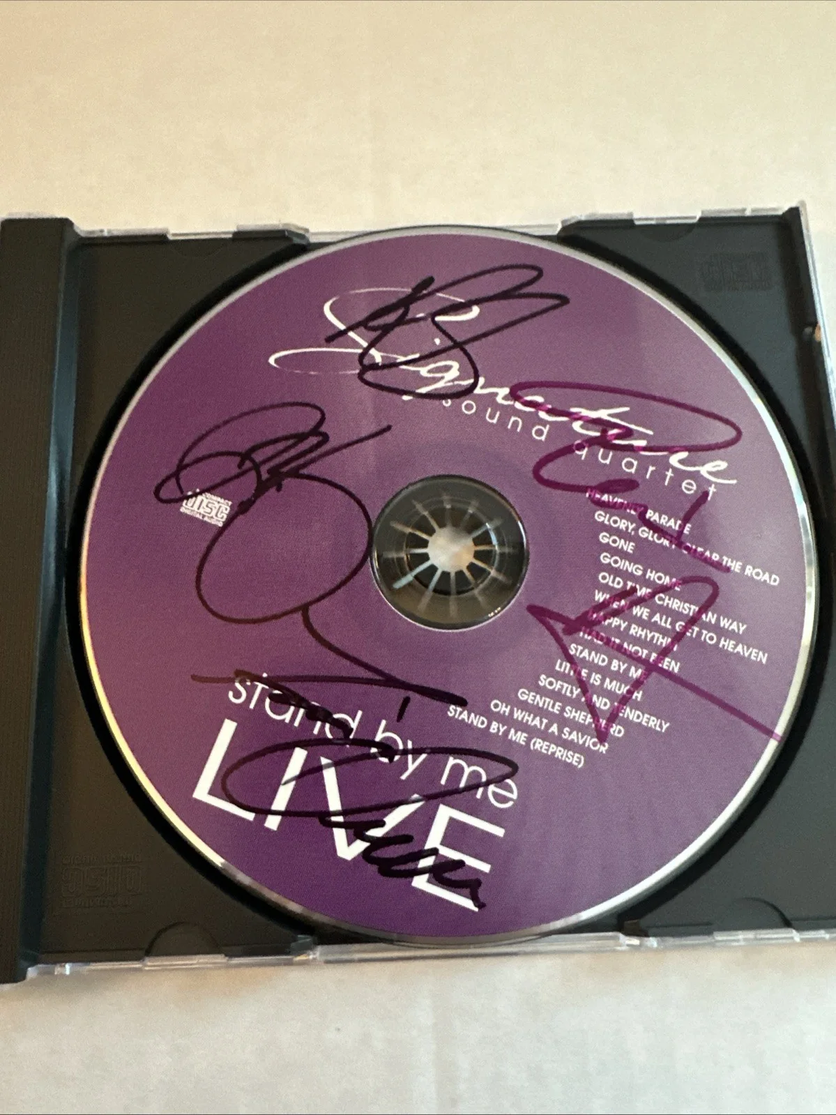 AUTOGRAPHED by singers, SIGNATURE SOUND QUARTET "STAND BY ME LIVE" GOSPEL CD, image 3