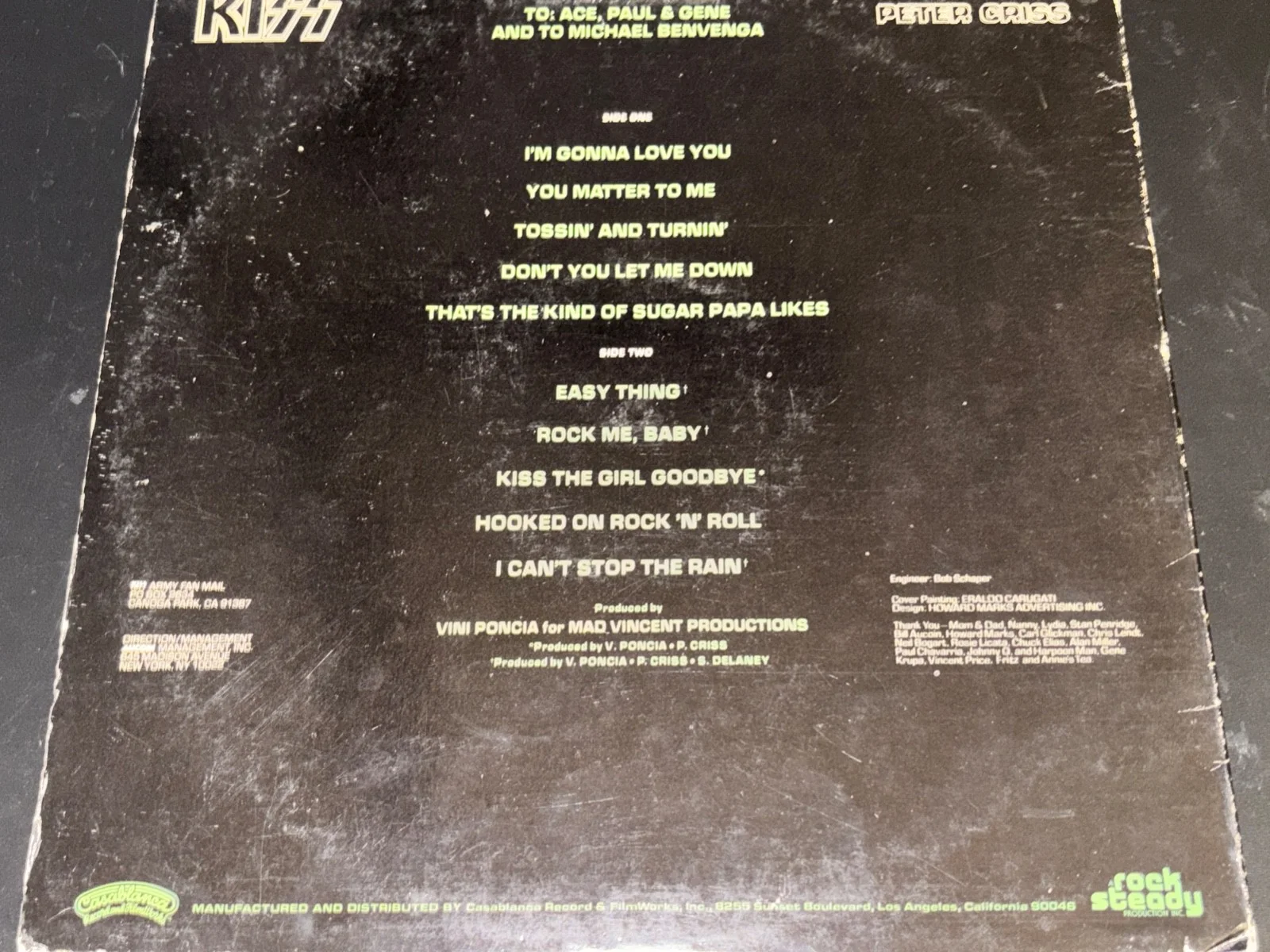 KISS Peter Criss SIGNED Solo Album Lp Chiller Theater 2010 Aucoin, изображение 4