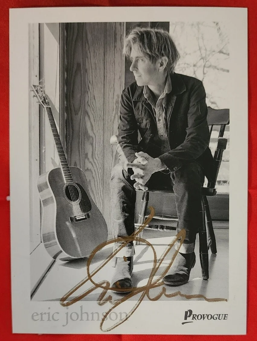 Eric Johnson Signed Autographed promotional photo card with ej CD, image 2