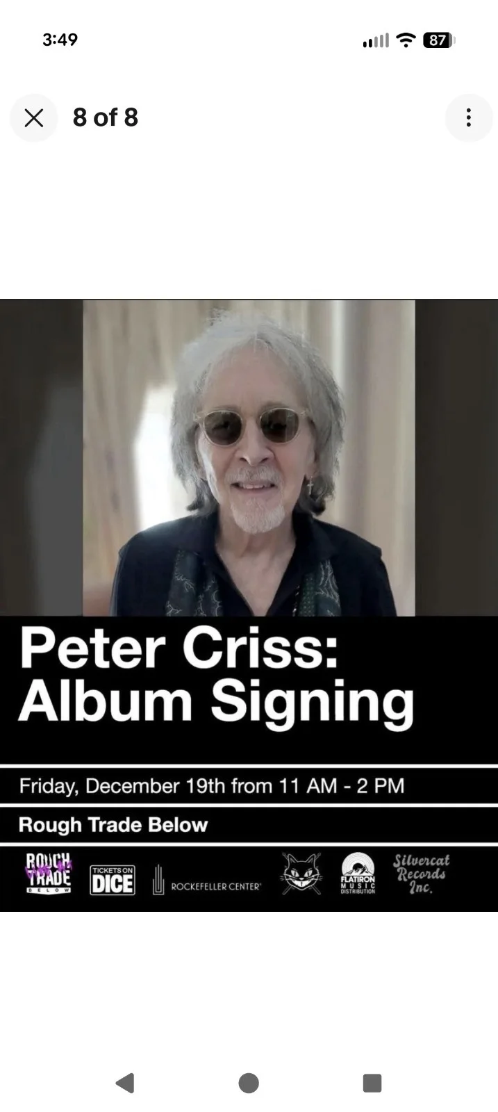 Peter Criss New Vinyl LP Kiss Signed Autographed Silver With Chrome Sleeve 2025, image 3