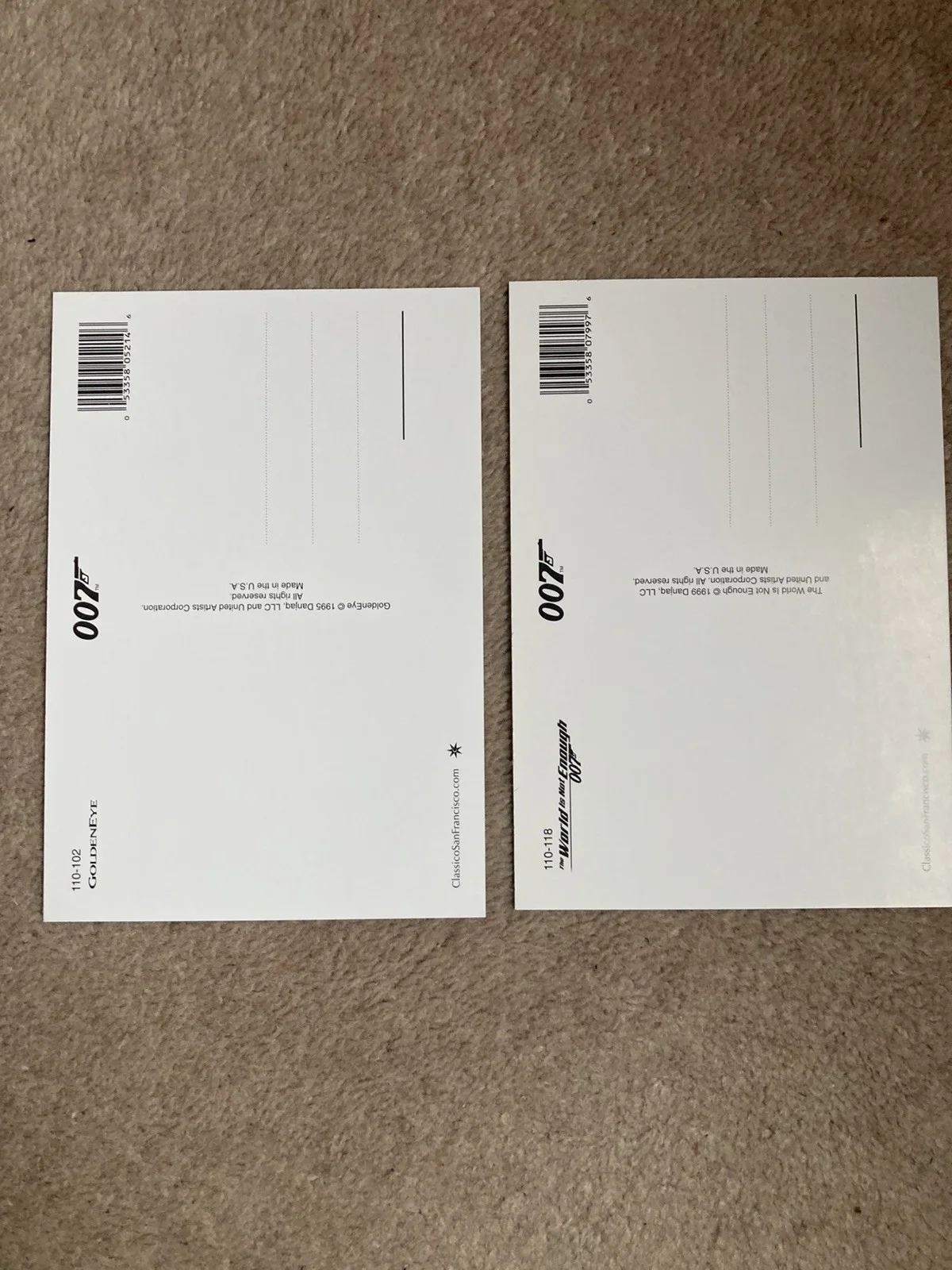 A set of 18 James Bond 007 movie posters reproduced as quality postcards, изображение 2
