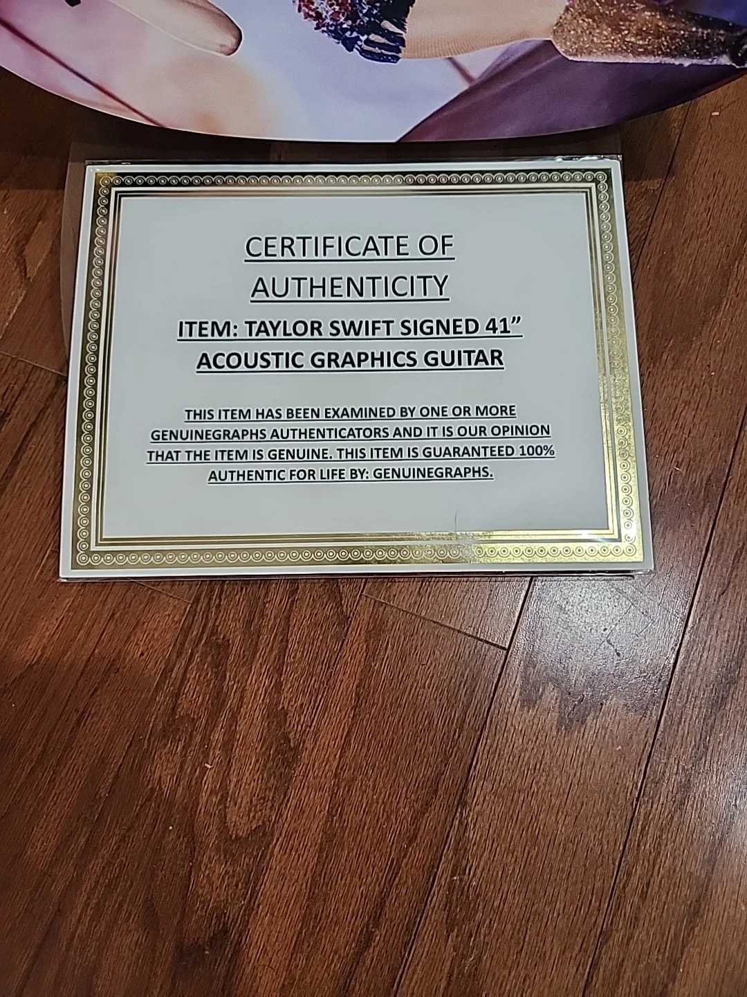 Taylor Swift Autographed Guitar COA, image 3