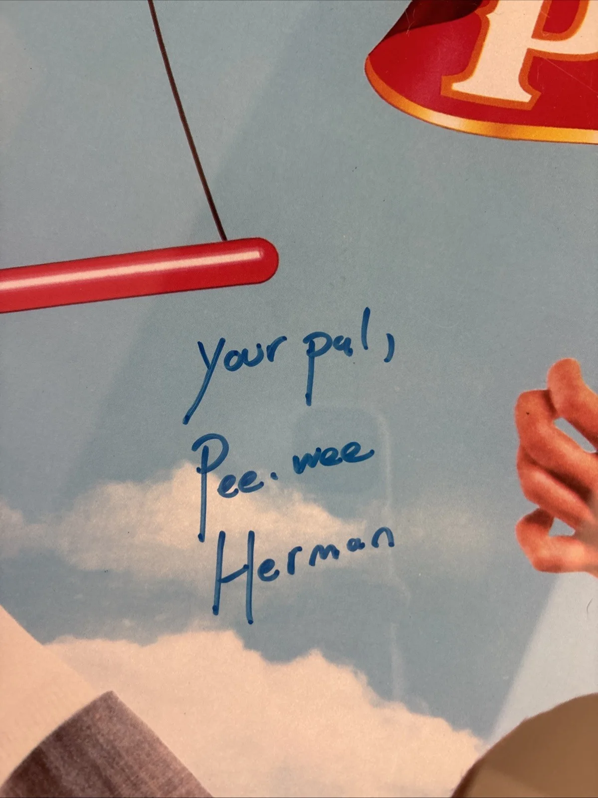 Autographed PEE WEE HERMAN poster BIG TOP PEE WEE! Hand Signed RARE FRAMED, image 3