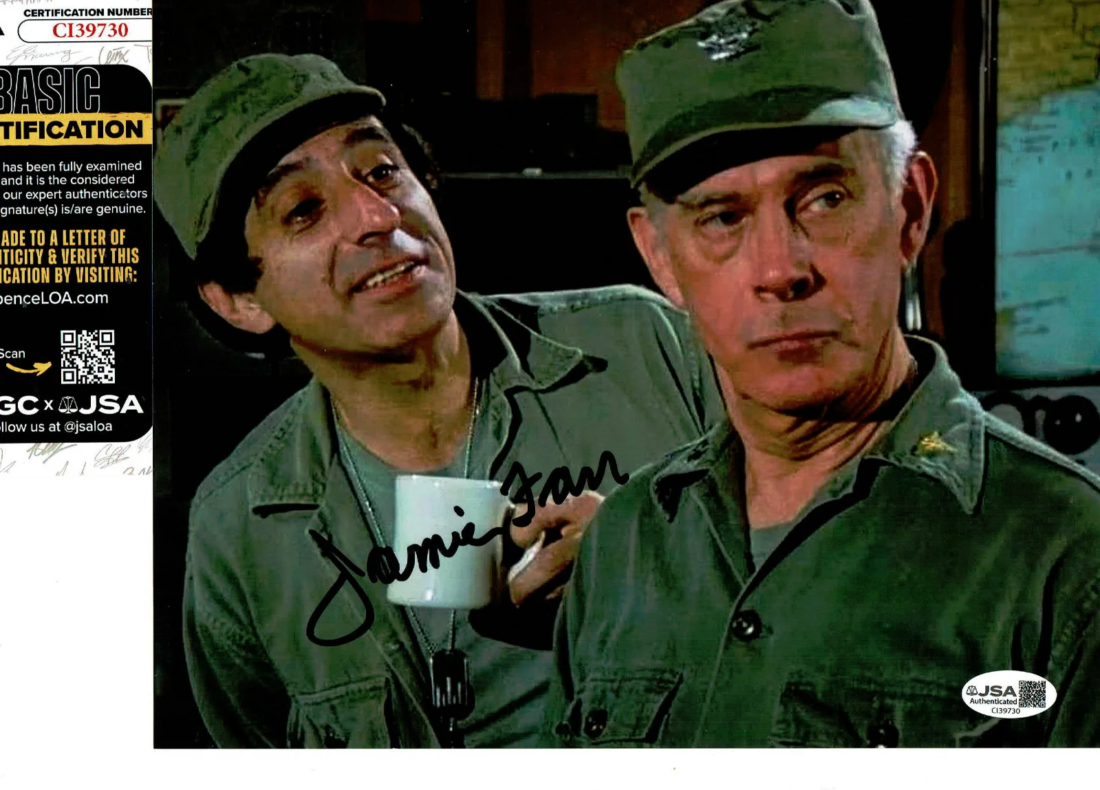 Jamie farr — Jamie Farr autographed 8x10 color MASH photo JSA Certified