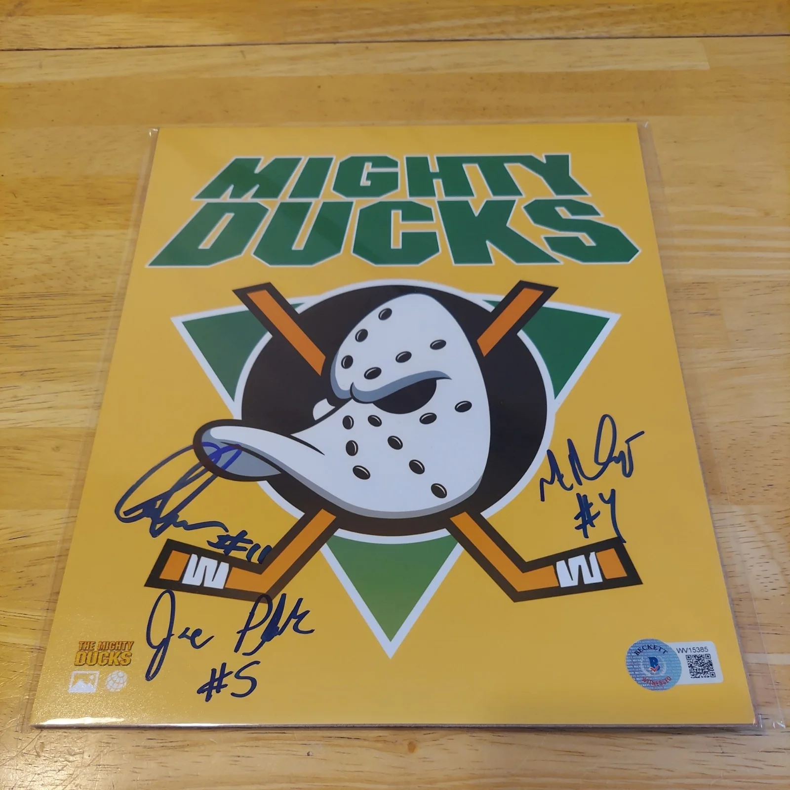 PLANK SCHWARTZ DOHERTYtammy THE MIGHTY DUCKS signed autographed 8x10 Bam Box BAS, image 2