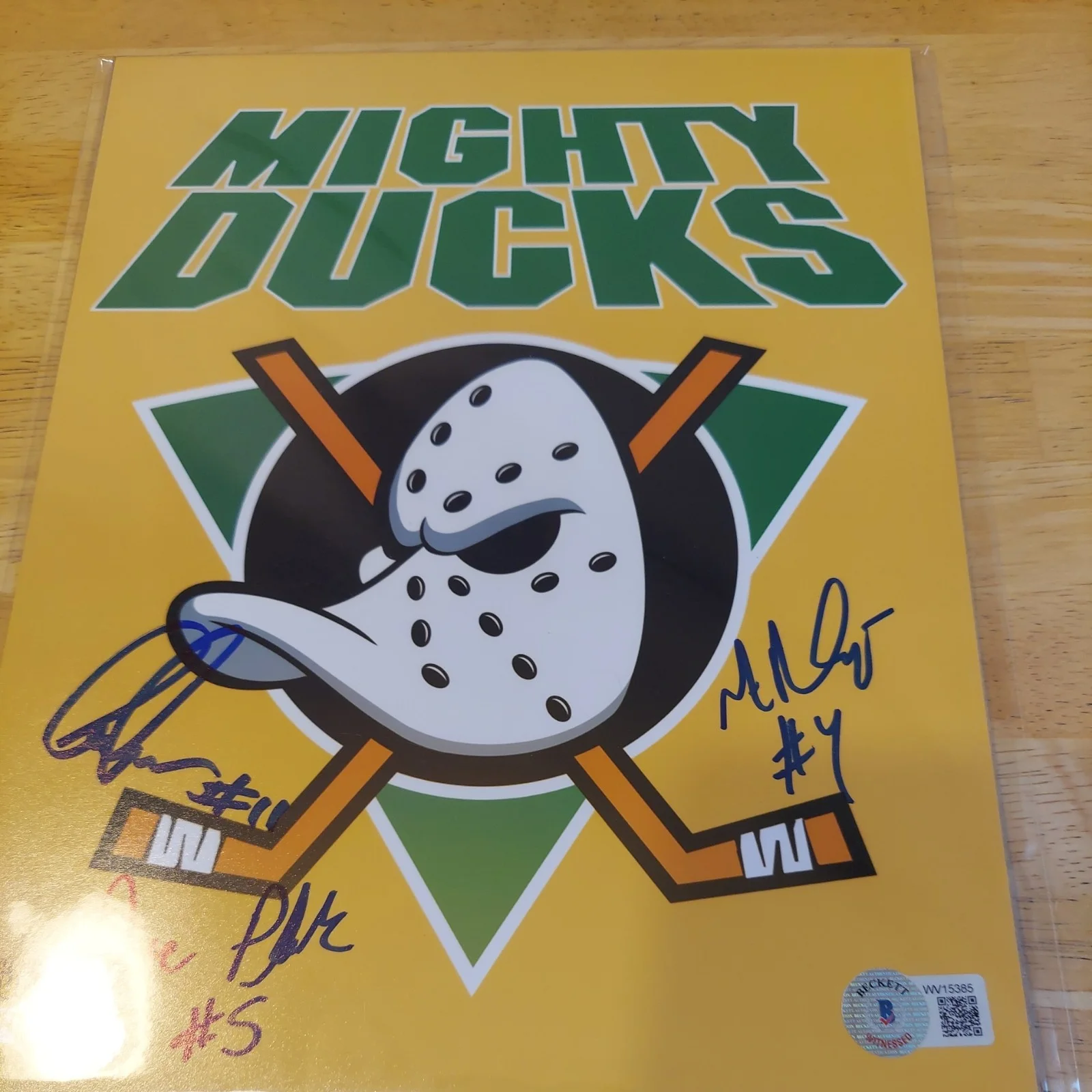 PLANK SCHWARTZ DOHERTYtammy THE MIGHTY DUCKS signed autographed 8x10 Bam Box BAS, image 3