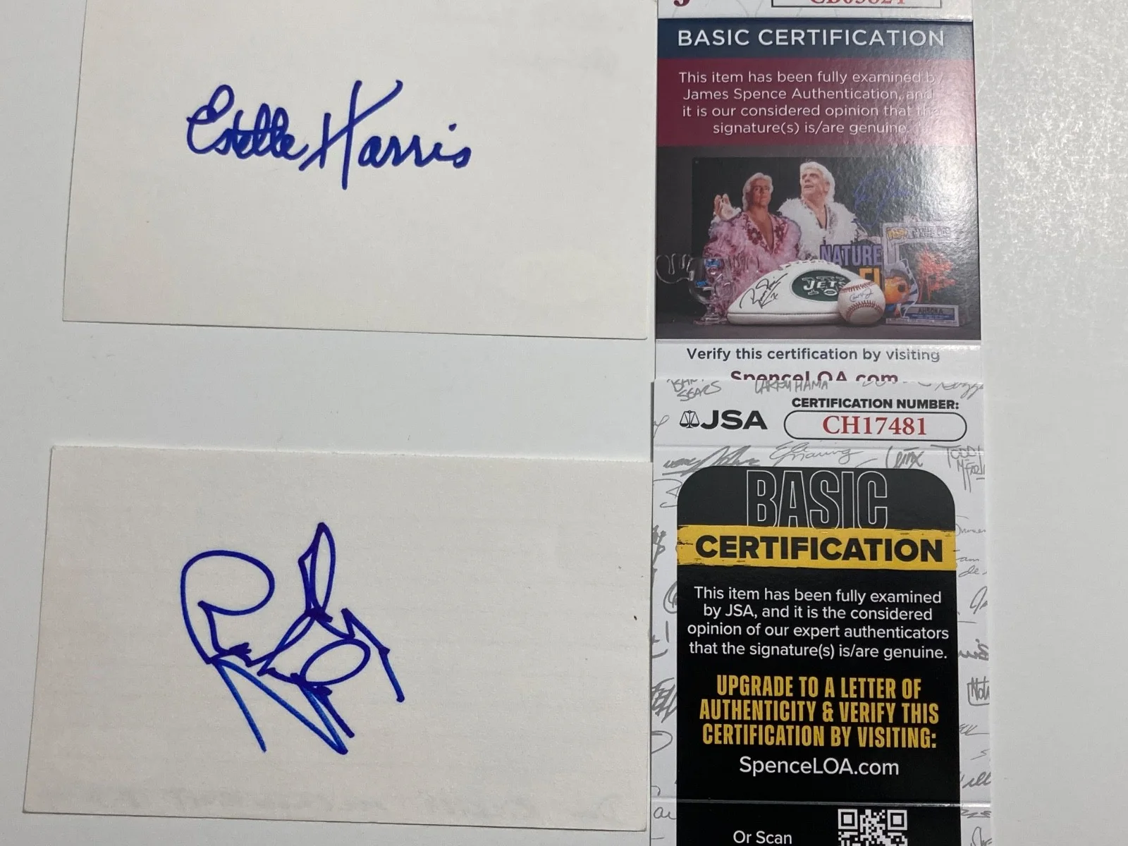 DON RICKLES ESTELLE HARRIS — DON RICKLES & ESTELLE HARRIS signed 3x5 cards "TOY STORY 2" JSA#CH17481, изображение 2