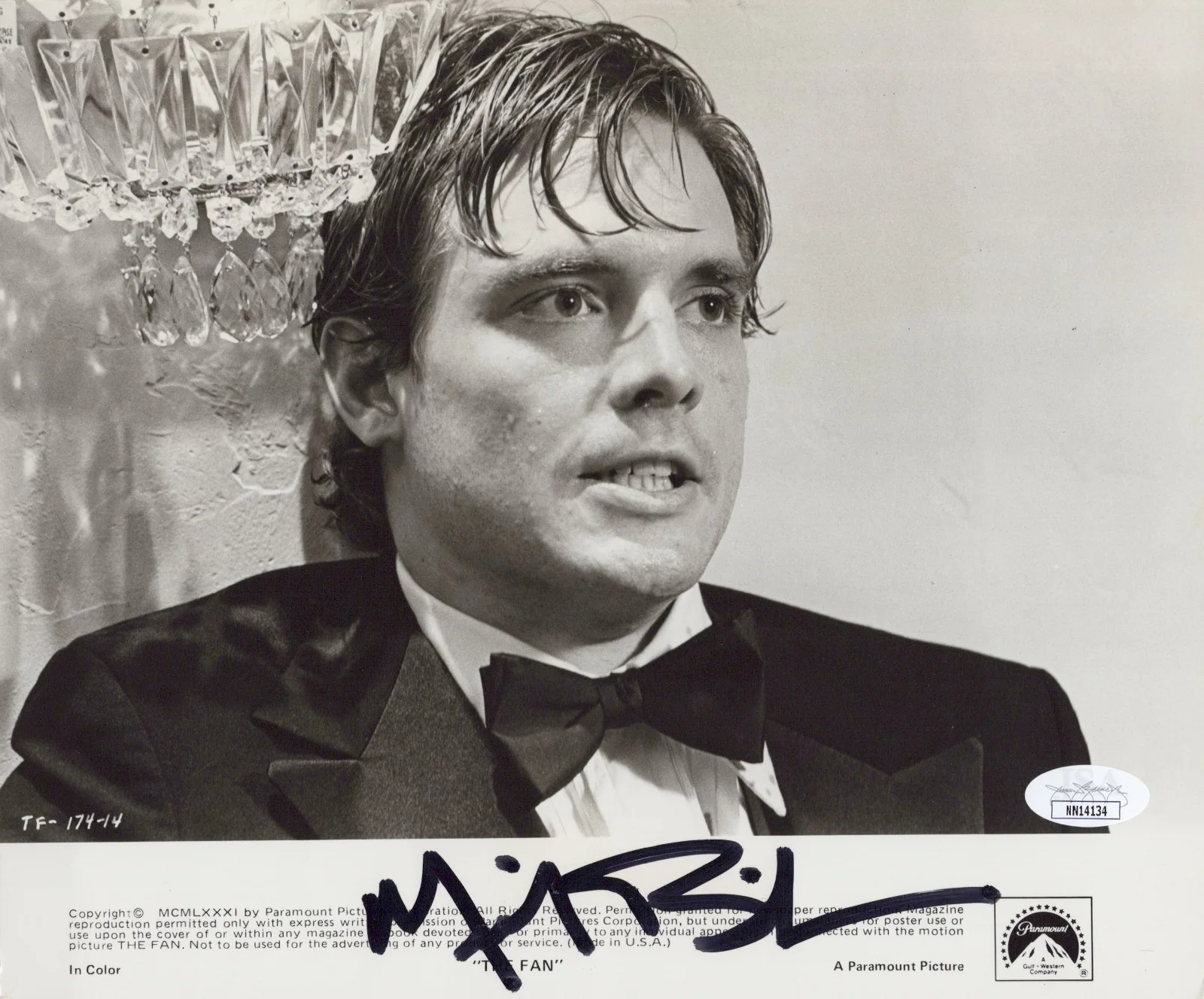 Michael Biehn — The Fan - Michael Biehn signed Douglas 8x10 photo + Paramount letter JSA COA