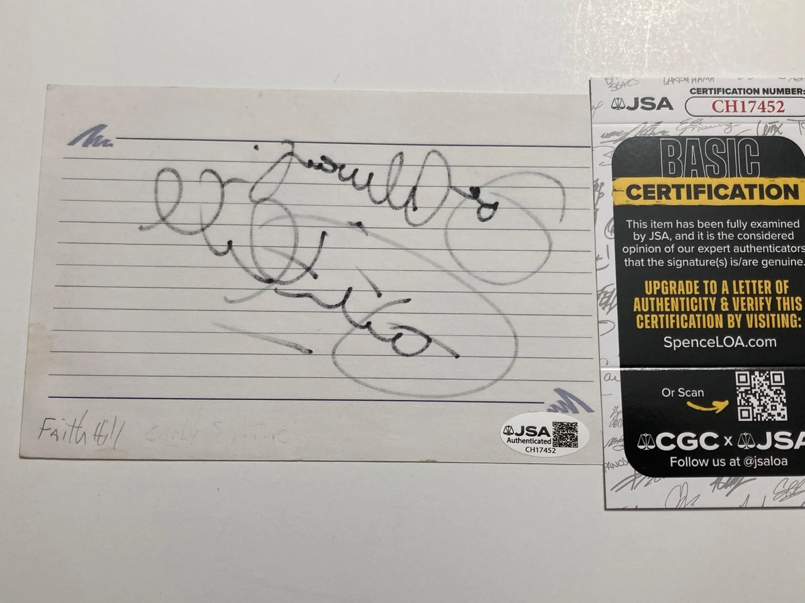 FAITH HILL signed 4x6 paper GRAMMY AWARD WINNER, SINGER, SONGWRI JSA #CH17452, изображение 2