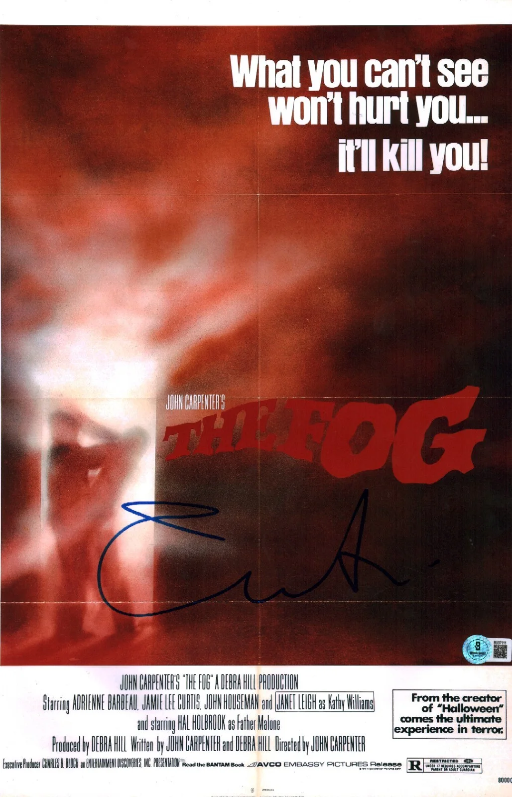 jamie lee curtis — Jamie Lee Curtis Signed Autographed The Fog 11x17 Photo BAS COA