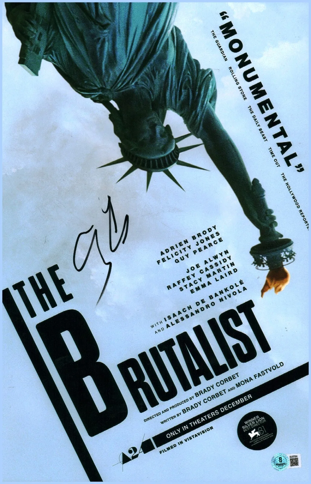 brady corbet — BRADY CORBET SIGNED THE BRUTALIST ACCLAIMED DIRECTOR 11X17 PHOTO BECKETT COA