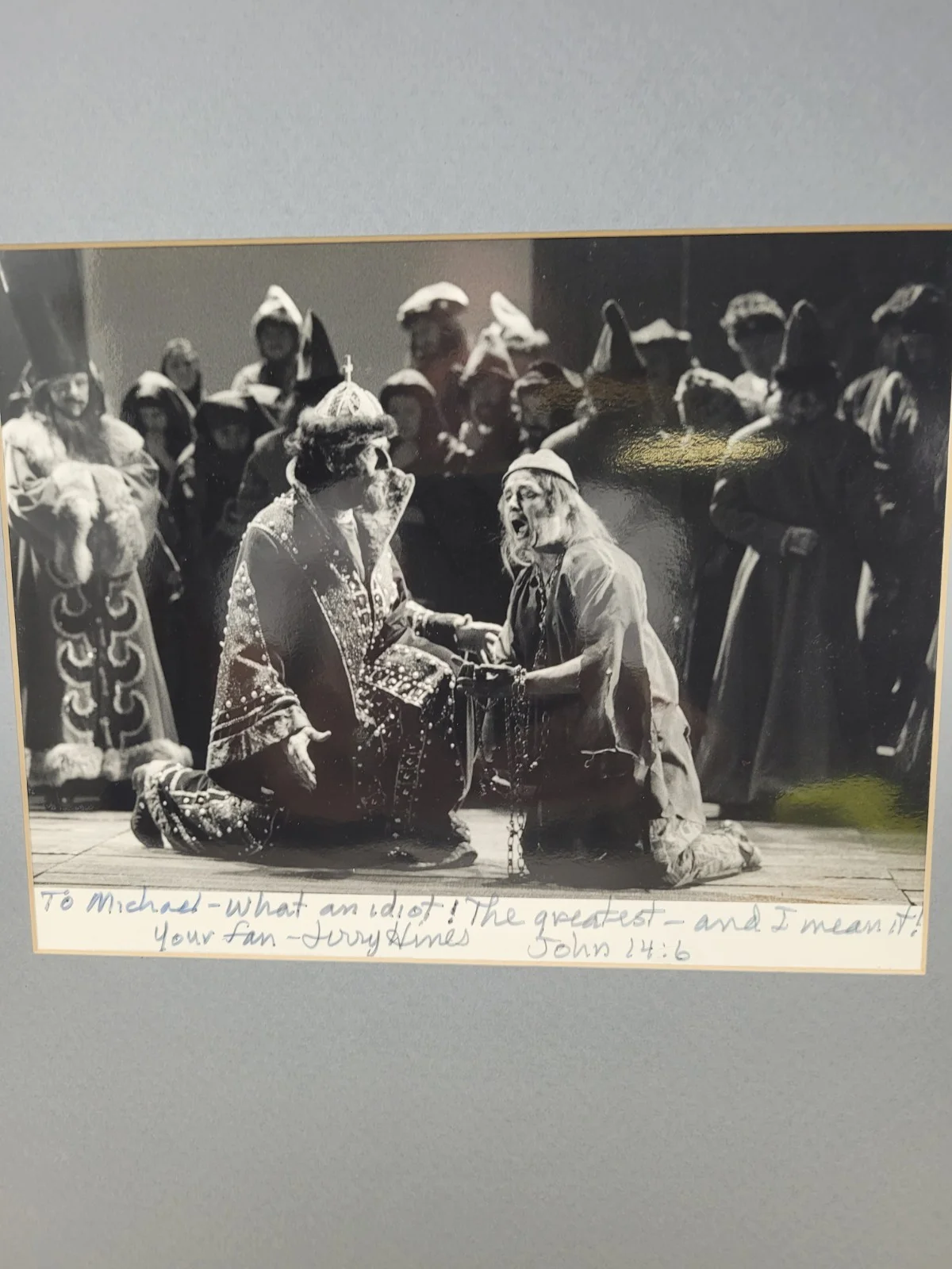 jerry hines opera singer autographed photo framed no glass 16x14", image 2