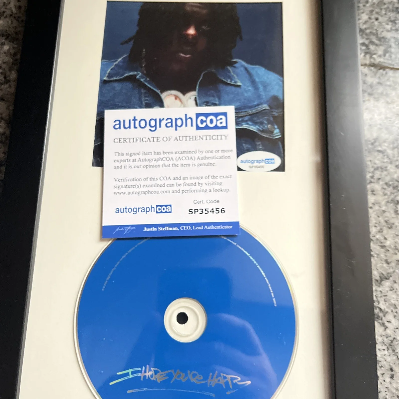 BIGXTHAPLUG SIGNED AUTOGRAPH FRAMED CD DISPLAY ACOA I HOPE YOU’RE HAPPY RAP ELLA, изображение 3