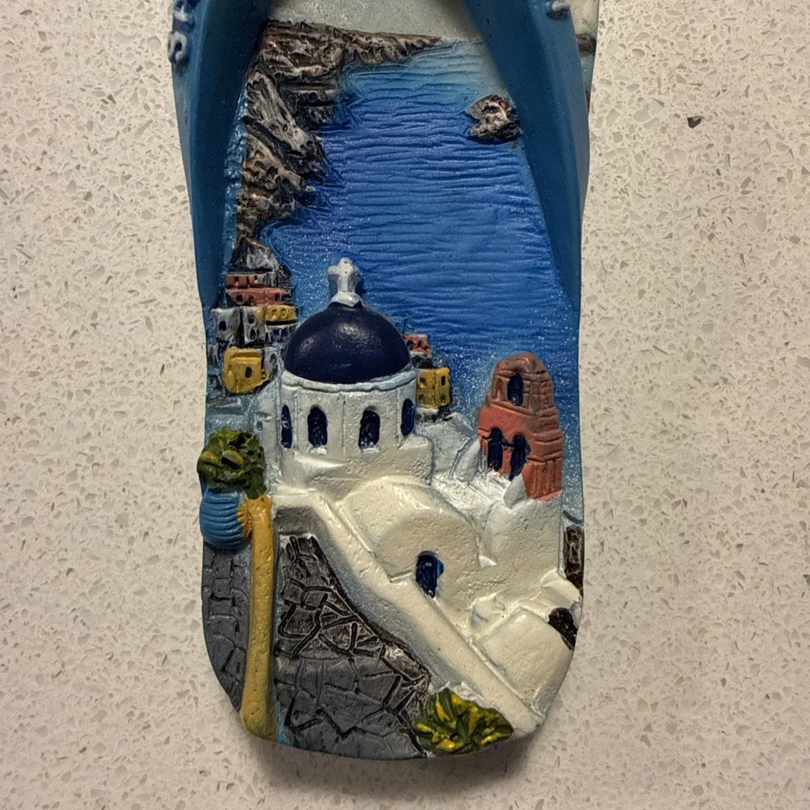Greece Santorini Chalkidiki Souvenir 3D Resin Fridge Magnet Flip Flops, изображение 3