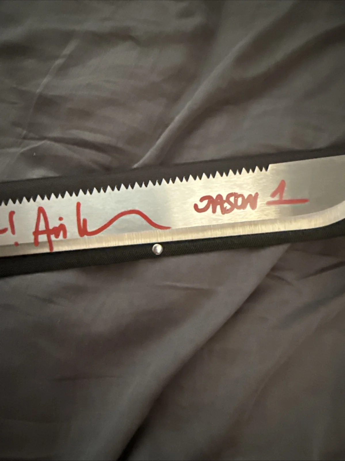 Ari Lehman — Ari Lehman Autographed Machete Beckett COA “Kill For Mother” Inscription, изображение 4