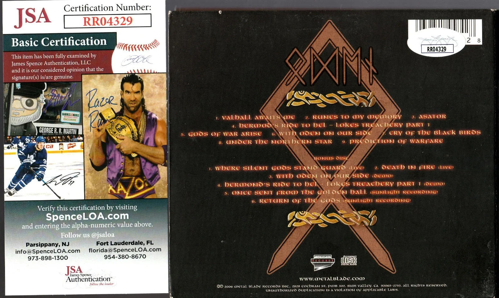SIGNED AMON AMARTH AUTOGRAPHED ODEN ON CD CERTIFIED AUTHENTIC JSA COA # RR04329, image 2