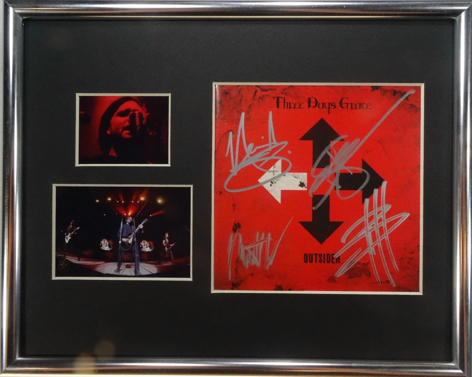 SIGNED THREE DAYS GRACE AUTOGRAPHED OUTSIDER CD DISPLAY JSA COA # U68380, image 2