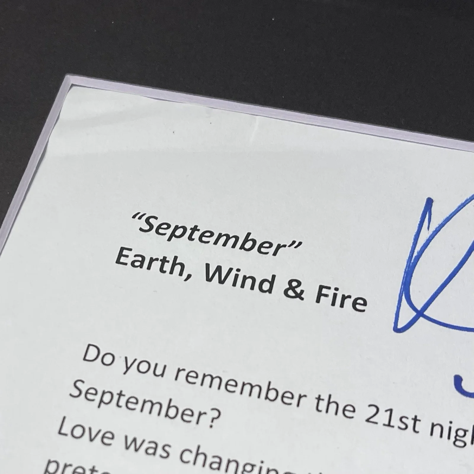 VERDINE WHITE SIGNED EARTH WIND & FIRE LYRIC SHEET FRAMED AUTOGRAPH PSA COA, image 3