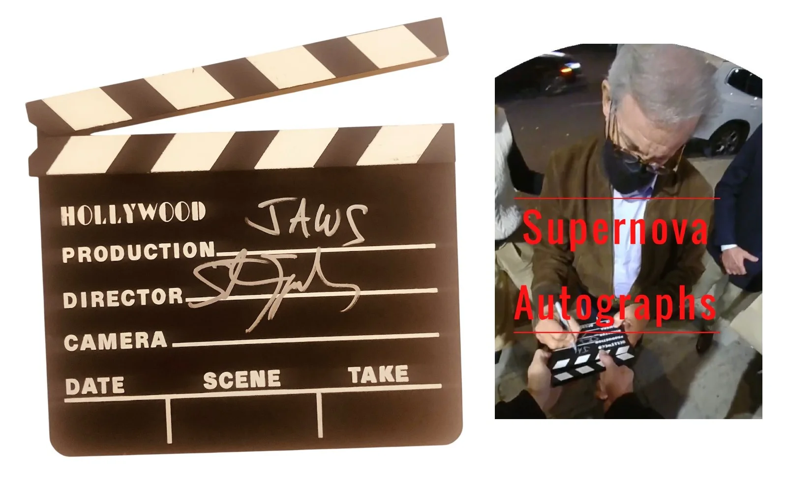 Steven Spielberg — Steven Spielberg Signed Autograph Jaws Director Clapper with Exact Photo Proof