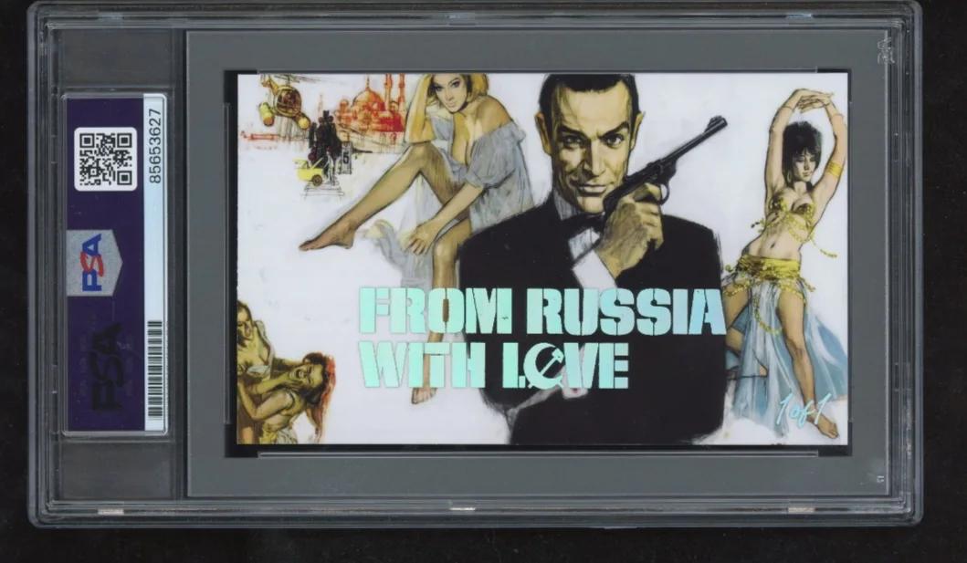 Sean Connery signed Cut 3x5 Custom Card PSA DNA Slab James Bond Auto C5464, изображение 2