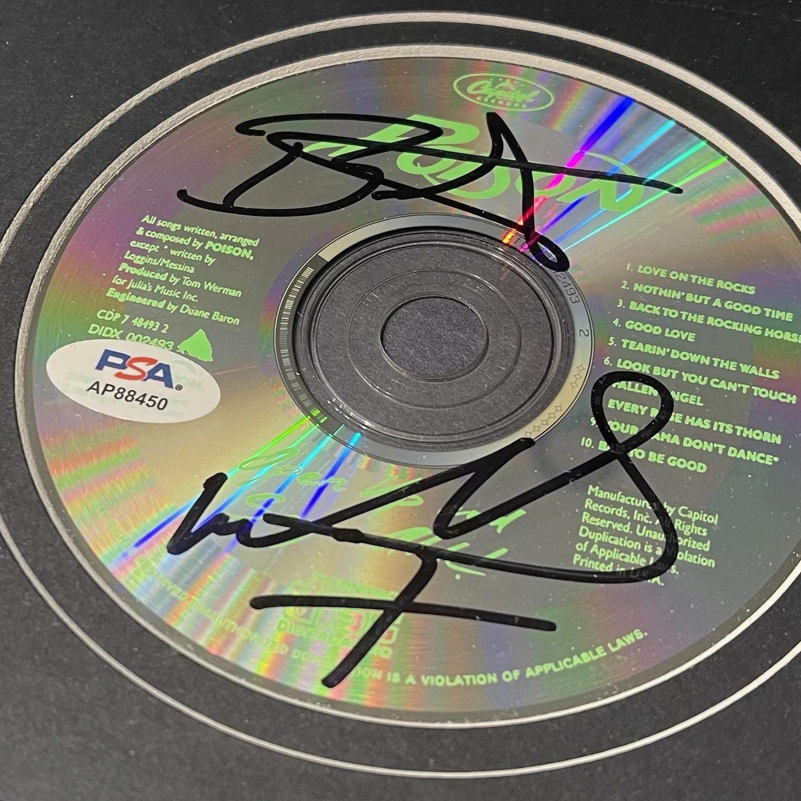 BRET MICHAELS SIGNED POISON OPEN UP AND SAY AHH CD ALBUM AUTOGRAPH FRAME PSA COA, image 5