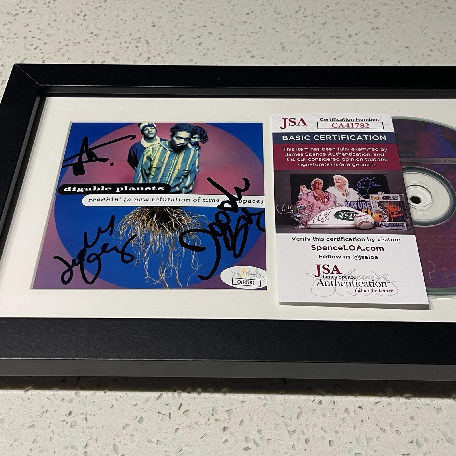 DIGABLE PLANETS FULL GROUP SIGNED REACHIN’ CD ALBUM AUTOGRAPH FRAMED JSA COA, image 2