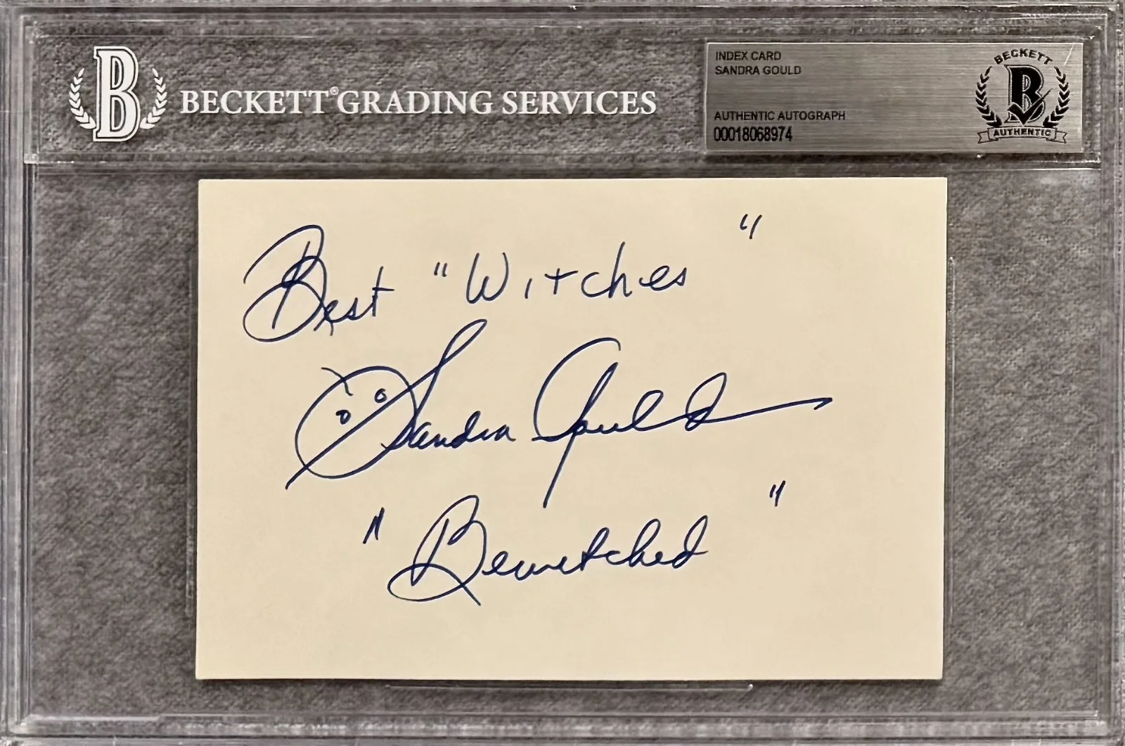 Sandra Gould — SANDRA GOULD Signed Autographed 4x6 INDEX CARD Gladys Kravitz BEWITCHED BECKETT, image 3