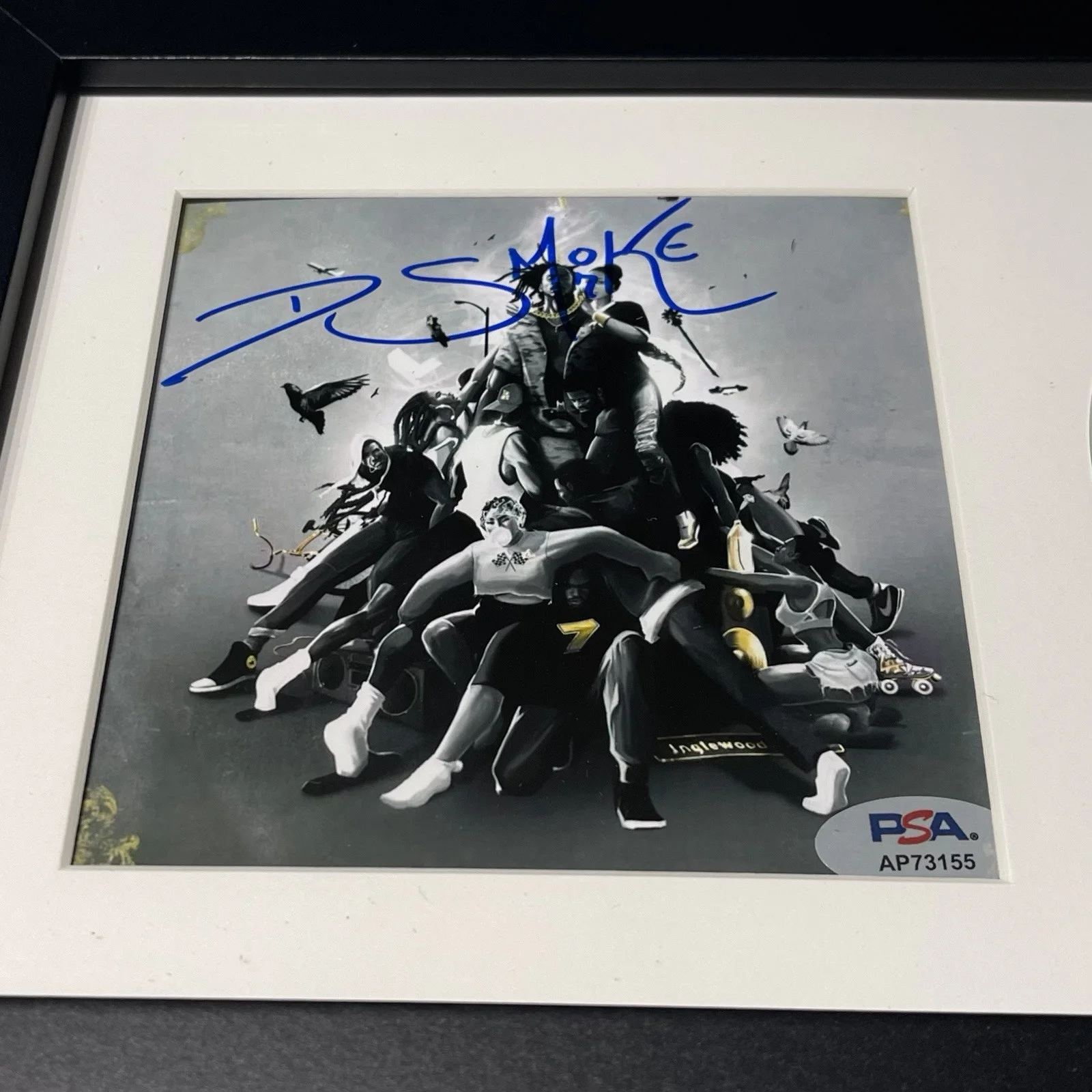 D SMOKE RAPPER SIGNED WAR & WONDERS CD ALBUM AUTOGRAPH FRAMED PSA COA, изображение 2