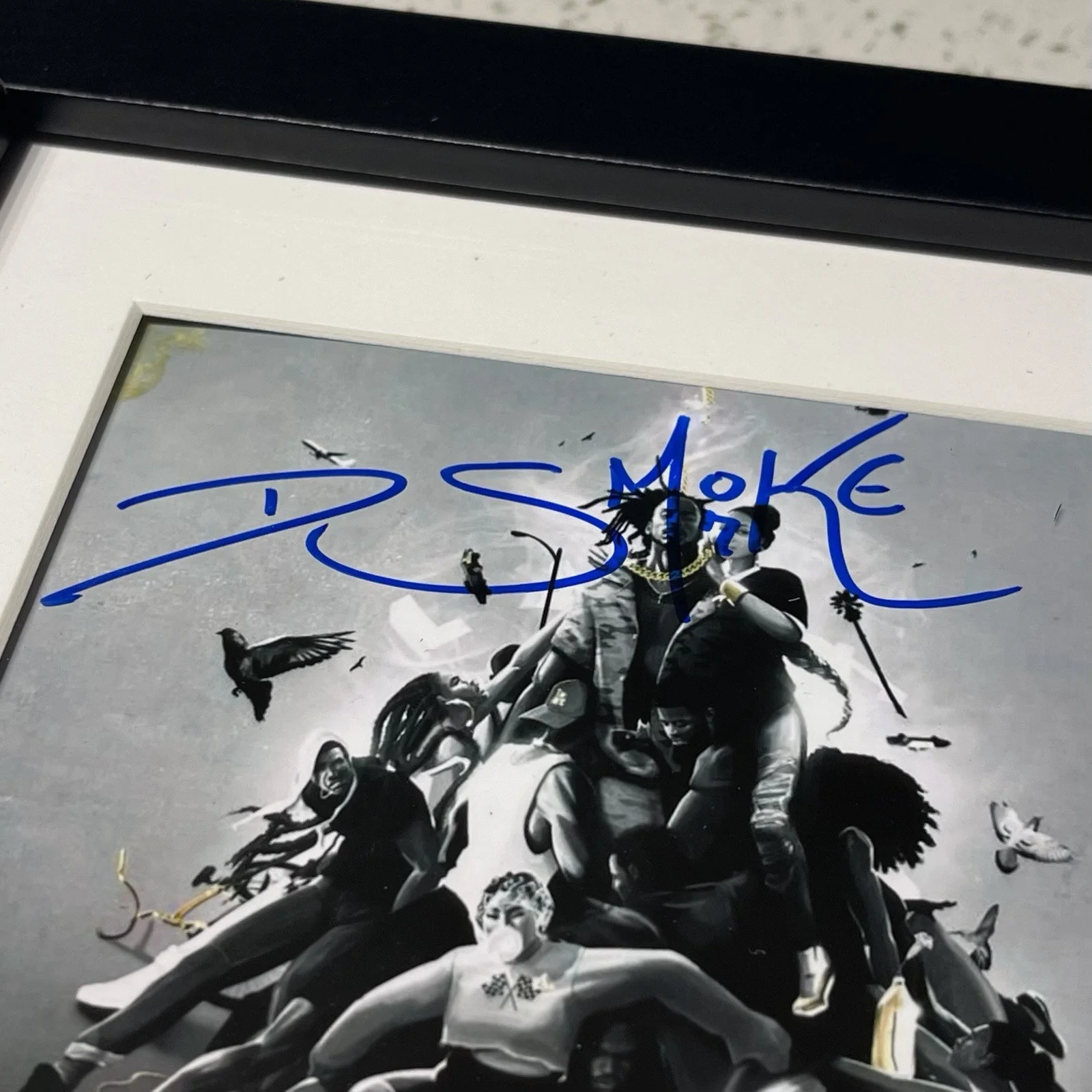 D SMOKE RAPPER SIGNED WAR & WONDERS CD ALBUM AUTOGRAPH FRAMED PSA COA, изображение 3