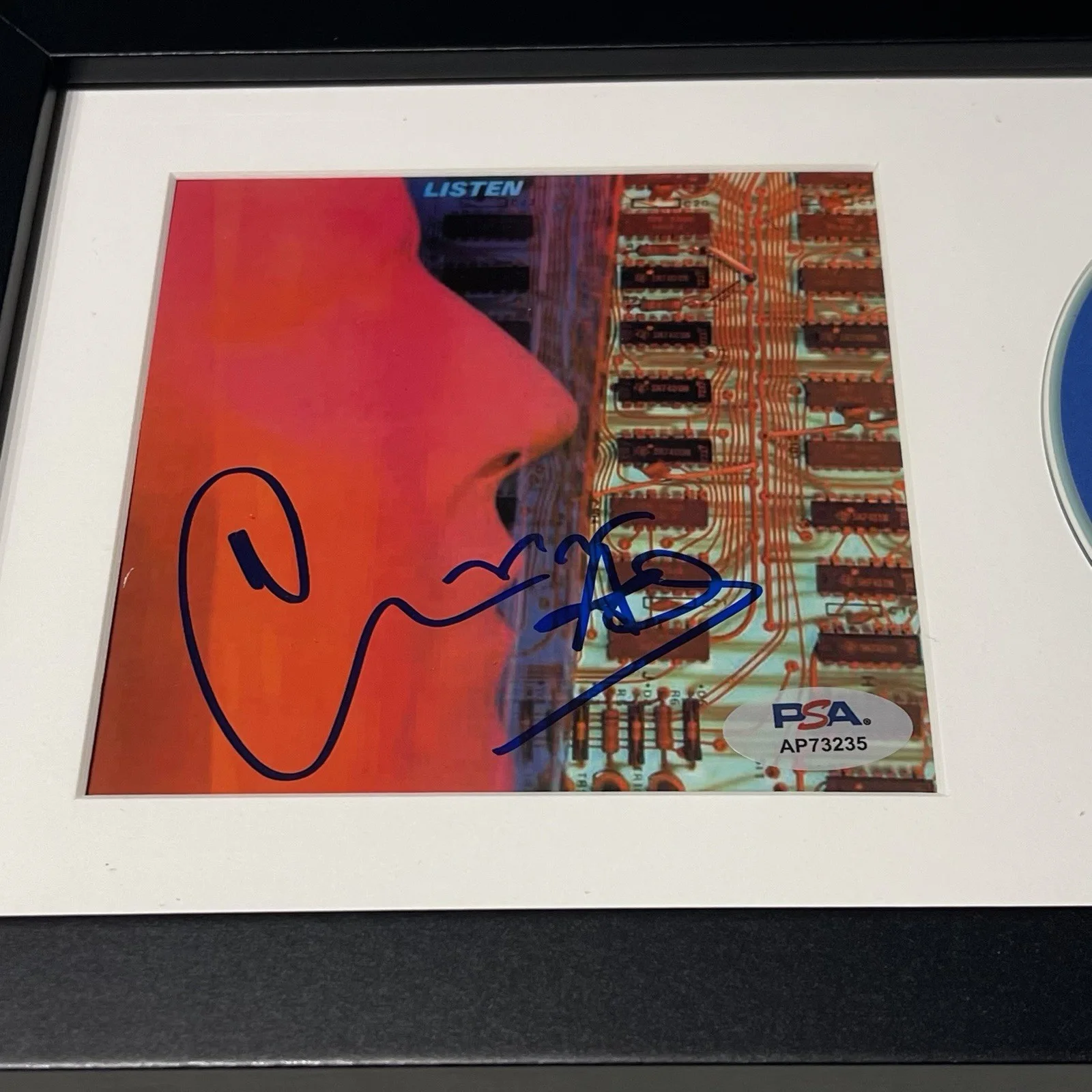 MIKE SCORE SIGNED A FLOCK OF SEAGULLS LISTEN CD ALBUM AUTOGRAPH FRAMED PSA COA, image 2