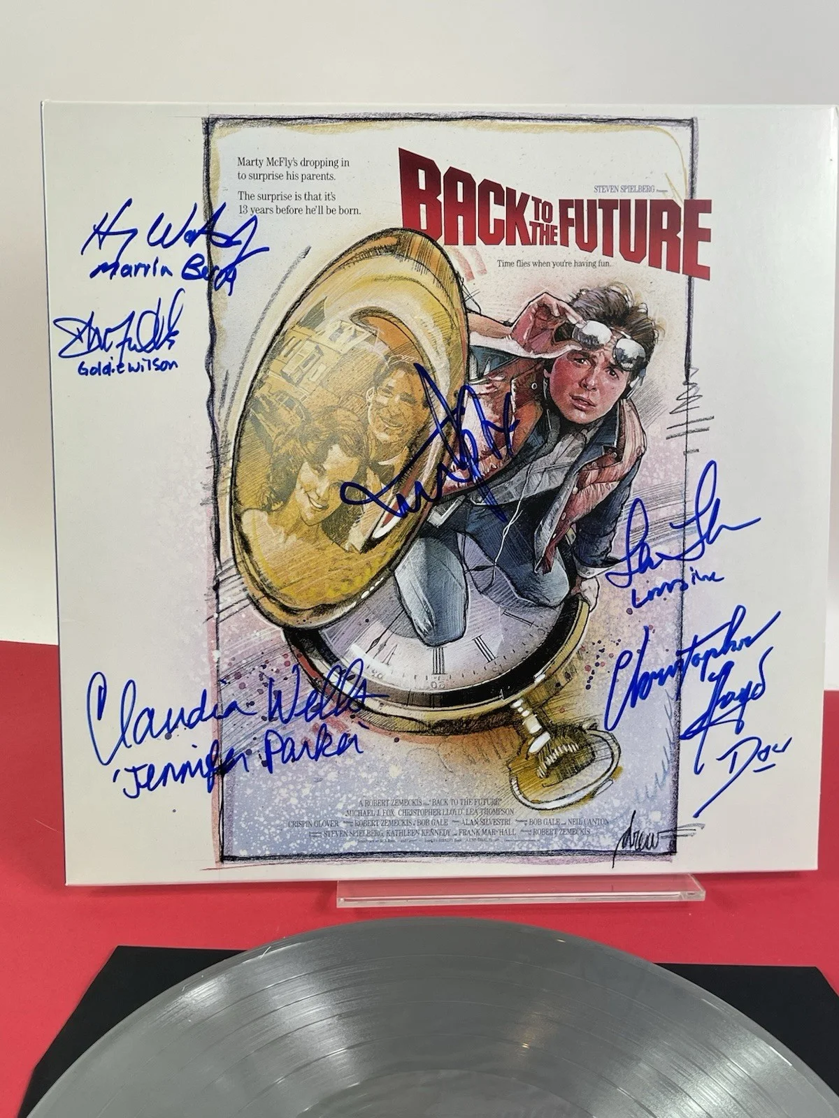 BTTF Cast — Michael J. Fox Lloyd , 6 Cast Signed Back to the Future Album MONDO Offical Pix, изображение 3