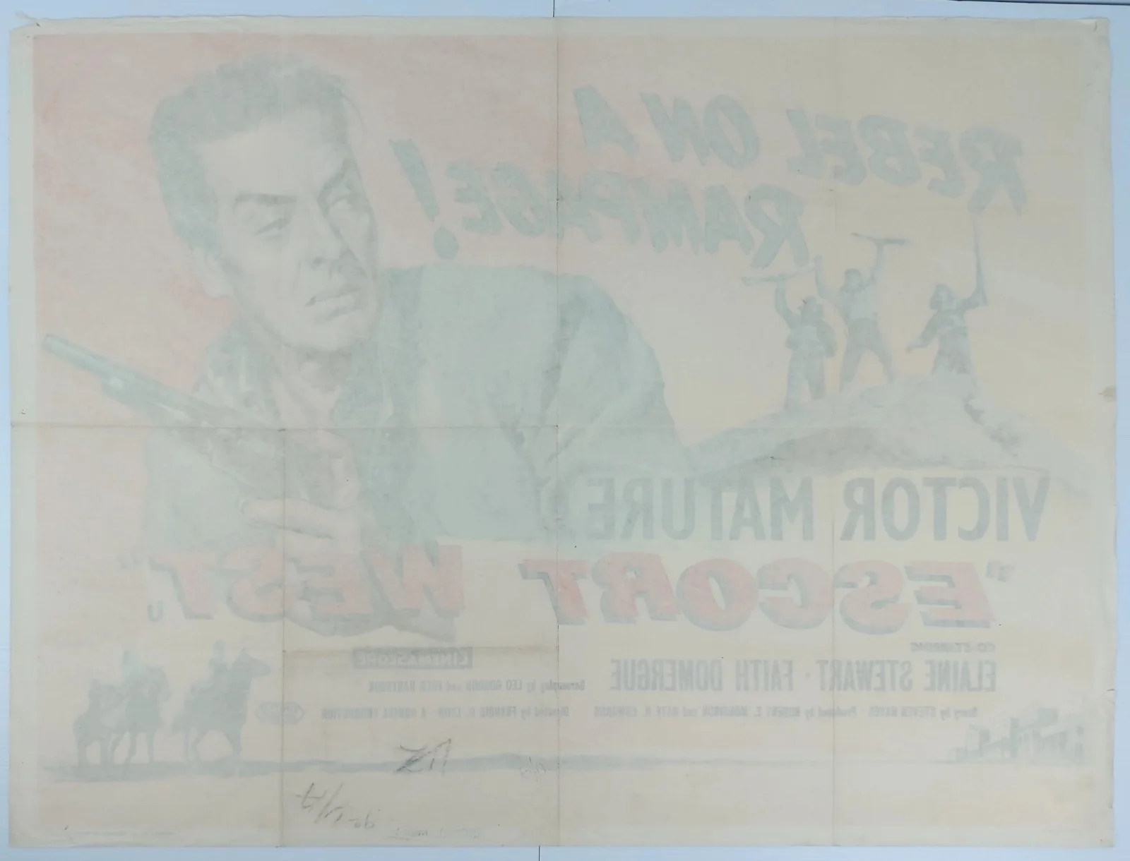 ESCORT WEST ORIGINAL UK QUAD MOVIE POSTER 1959 VICTOR MATURE, изображение 3