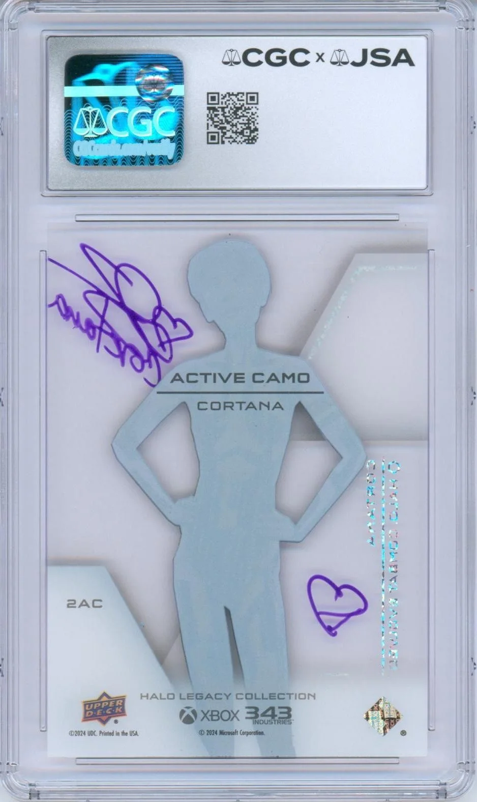 Jen Taylor — Jen Taylor Signed Card Halo Legacy Cortana Active Camo Autograph CGC x JSA SLAB, image 2