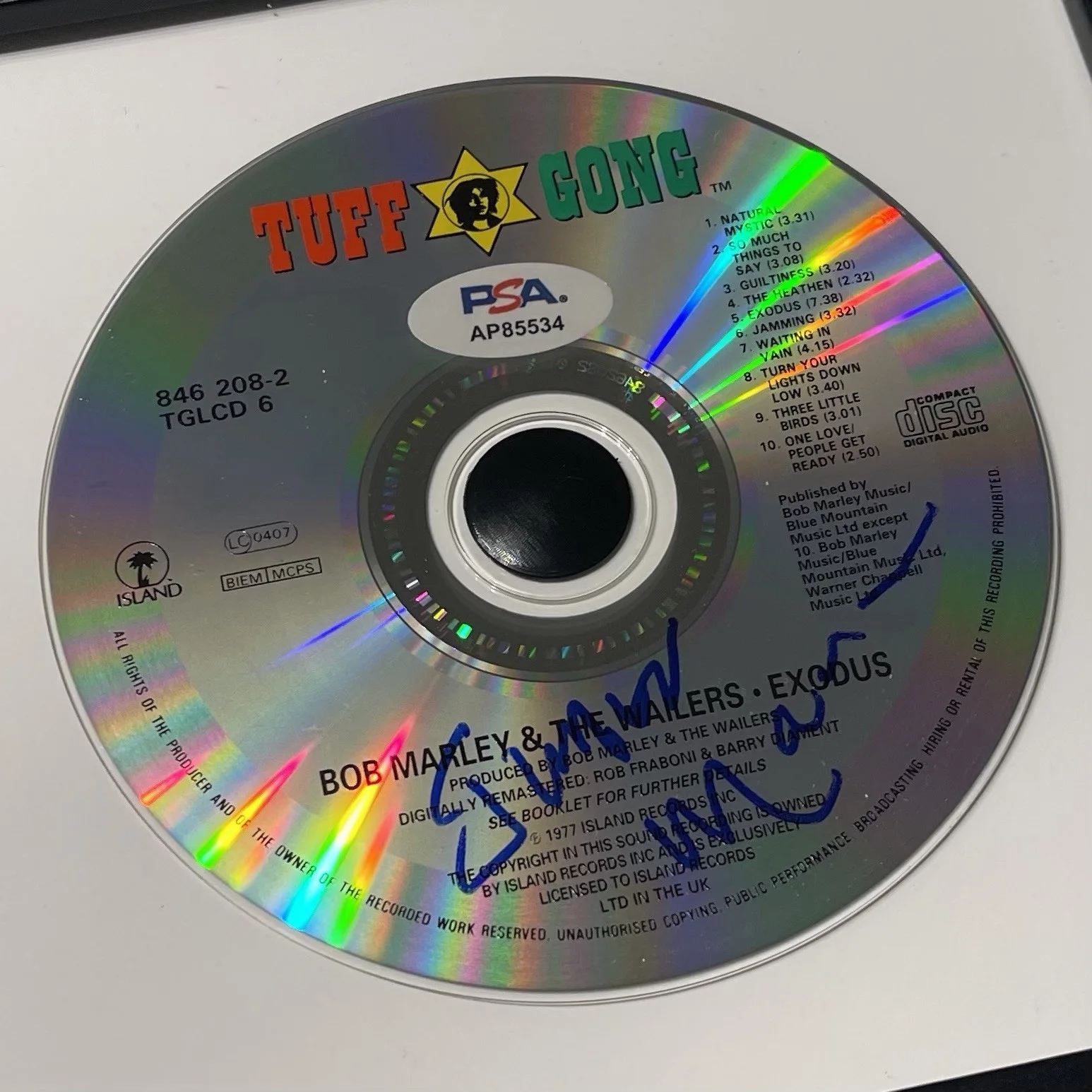 JUNIOR MARVIN SIGNED BOB MARLEY WAILERS EXODUS CD ALBUM AUTOGRAPH FRAMED PSA COA, изображение 2