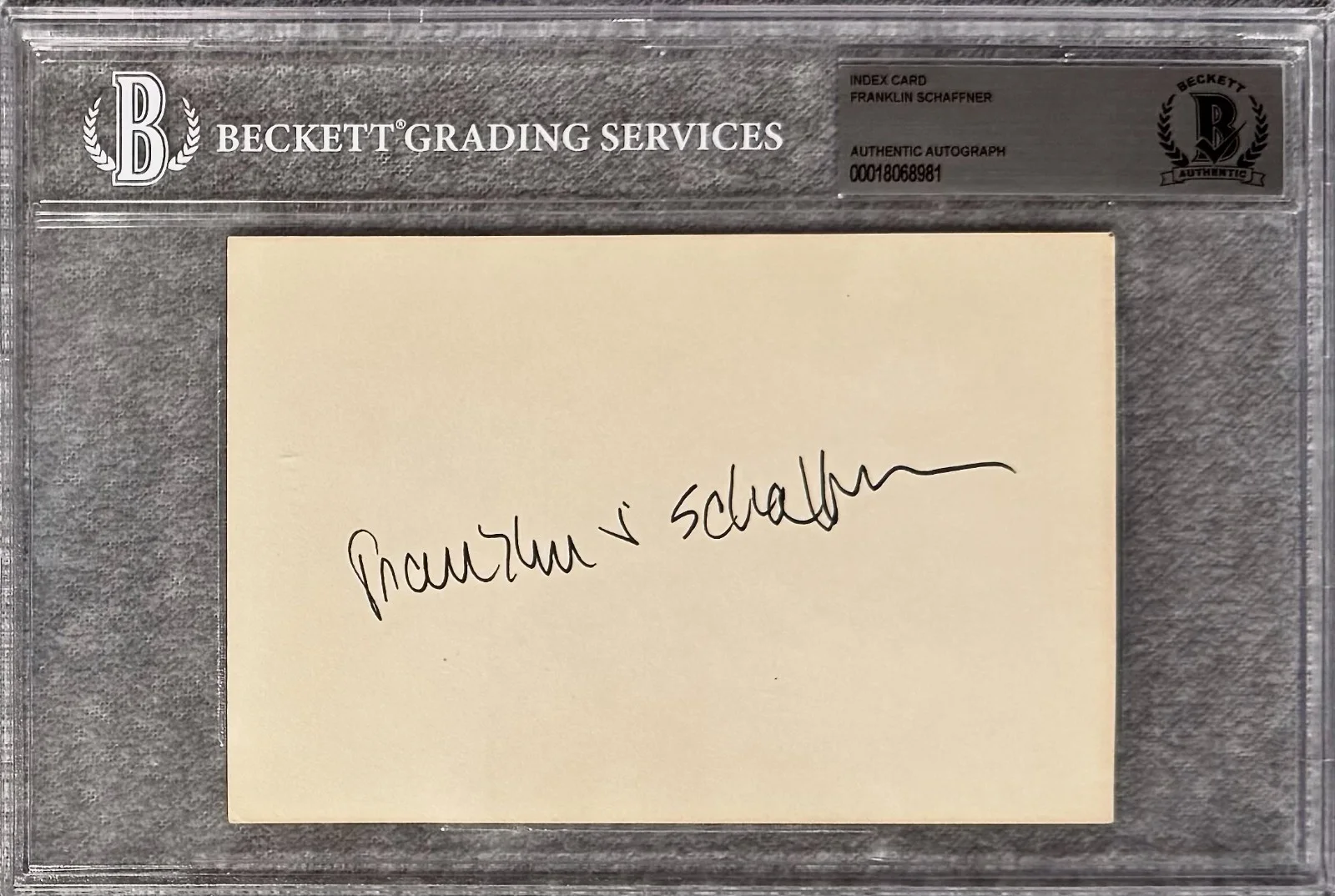 Franklin J. Schaffner — FRANKLIN J. SCHAFFNER Signed Autograph 4x6 INDEX CARD PATTON Papillon BECKETT, image 3