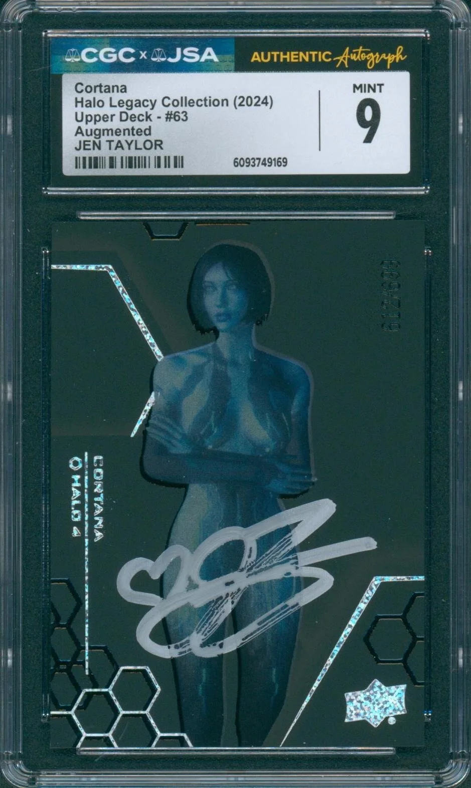 Jen Taylor — Jen Taylor Signed Card Halo Legacy Cortana Augmented Mint 9 CGC x JSA SLAB