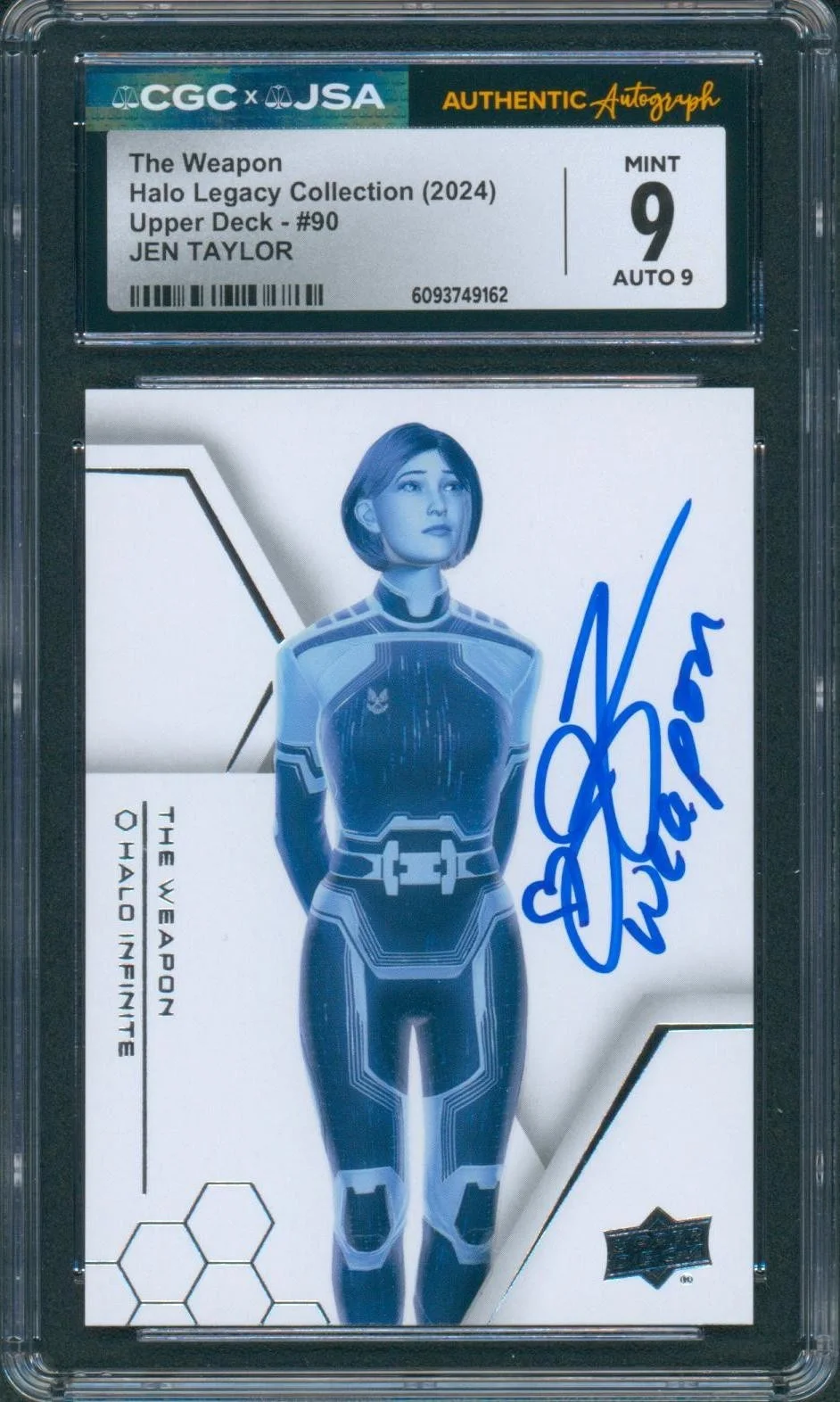 Jen Taylor — Jen Taylor Signed Card Halo infinite Legacy Cortana/Weapon Mint 9 CGC x JSA SLAB