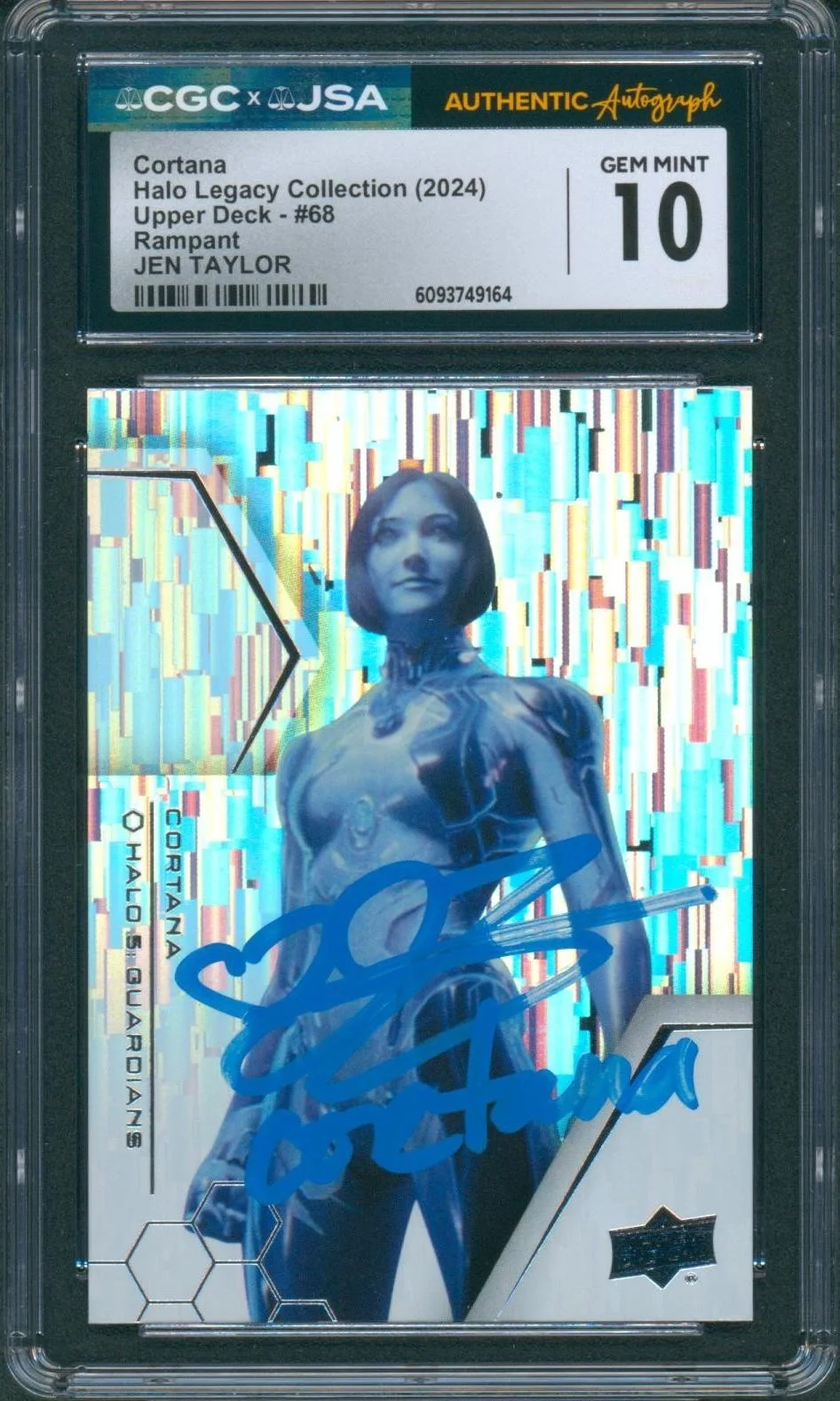 Jen Taylor — Jen Taylor Signed Card Halo Legacy Cortana Rampant Gem Mint 10 CGC x JSA SLAB