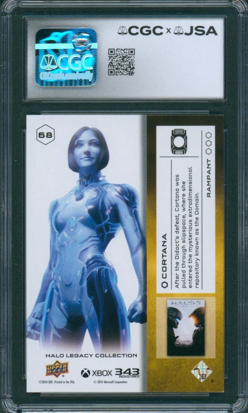 Jen Taylor — Jen Taylor Signed Card Halo Legacy Cortana Rampant Gem Mint 10 CGC x JSA SLAB, изображение 2