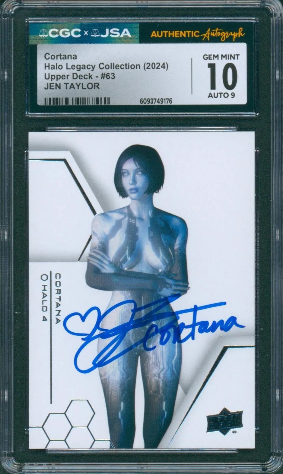 Jen Taylor — Jen Taylor Signed Card Halo 4 Legacy Cortana Gem Mint 10 Auto CGC x JSA SLAB