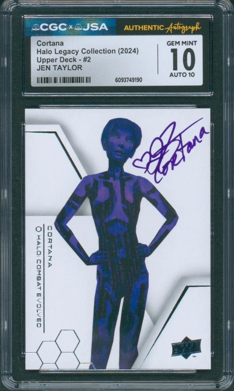 Jen Taylor — Jen Taylor Signed Card Halo CE Legacy Cortana Gem Mint 10 Auto CGC x JSA SLAB