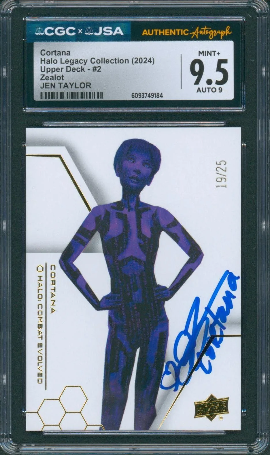 Jen Taylor — Jen Taylor Signed Card Halo CE Legacy Cortana Mint+ 9.5 19/25 CGC x JSA SLAB