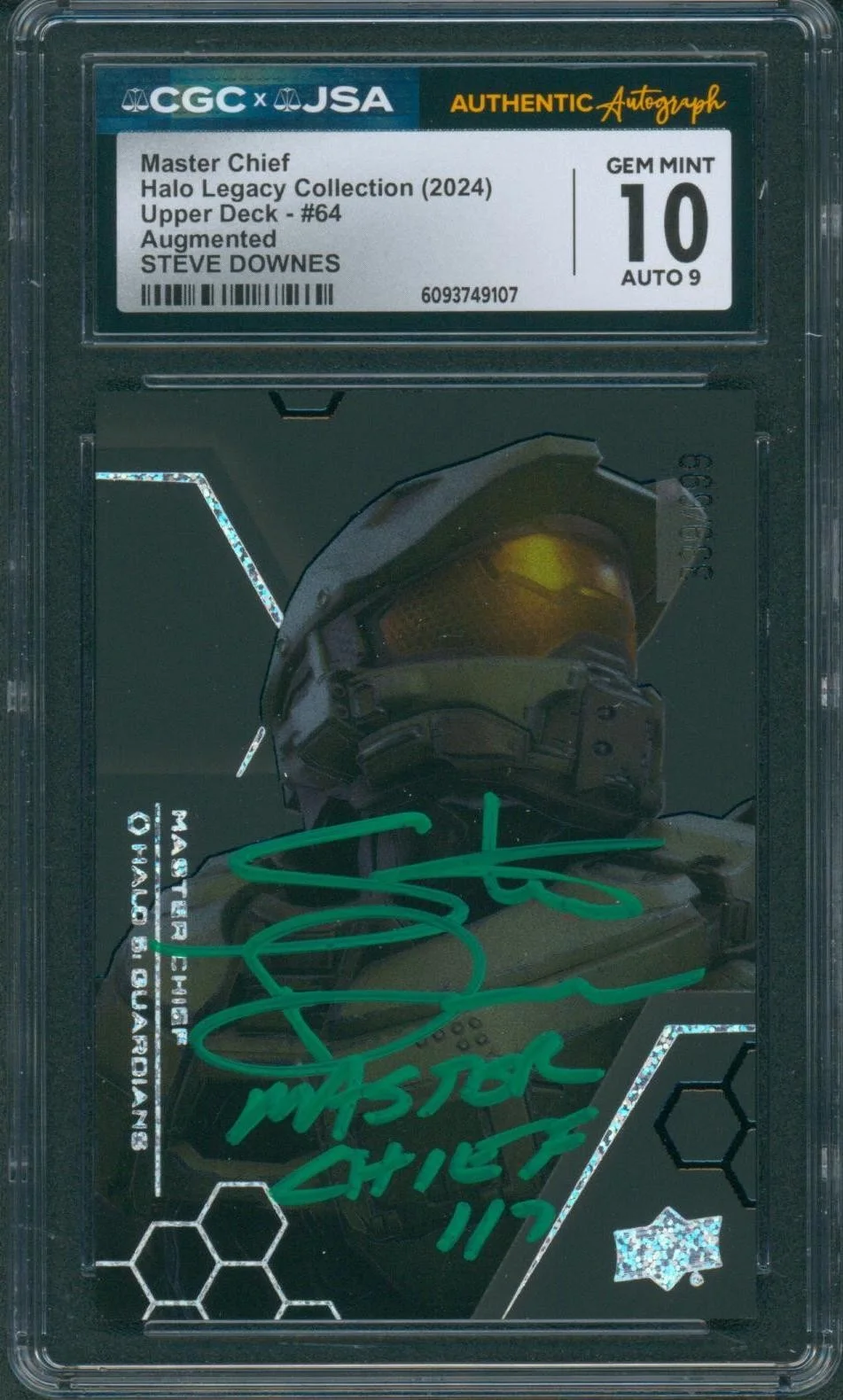 Steve Downes — Steve Downes Signed Card Halo Legacy Master Chief Gem Mint 10 CGC x JSA SLAB
