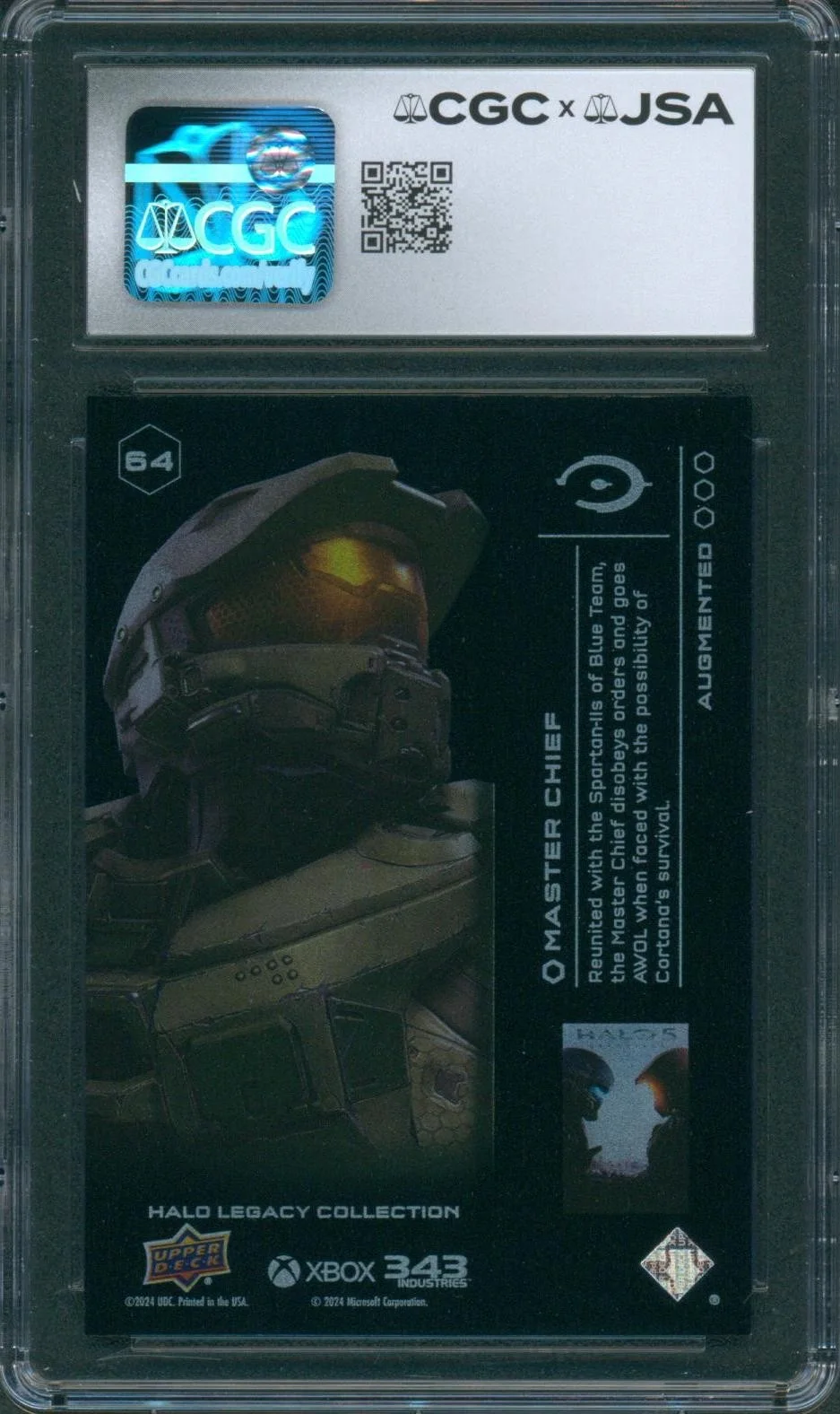 Steve Downes — Steve Downes Signed Card Halo Legacy Master Chief Gem Mint 10 CGC x JSA SLAB, изображение 2