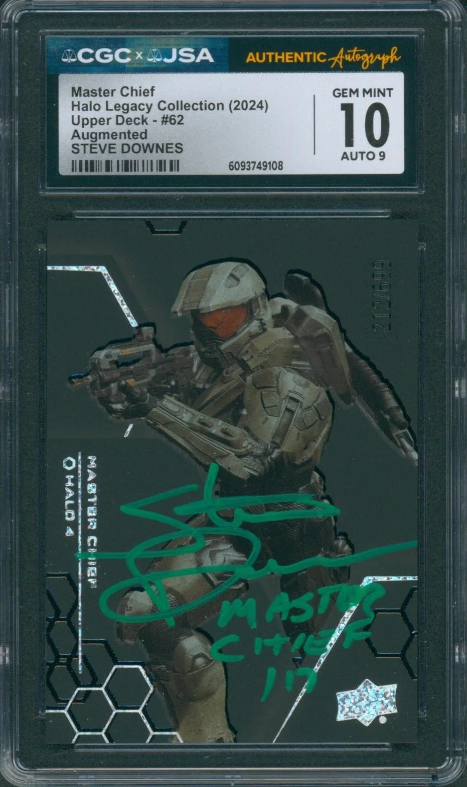 Steve Downes — Steve Downes Signed Card Halo Legacy Master Chief Gem Mint 10 CGC x JSA SLAB