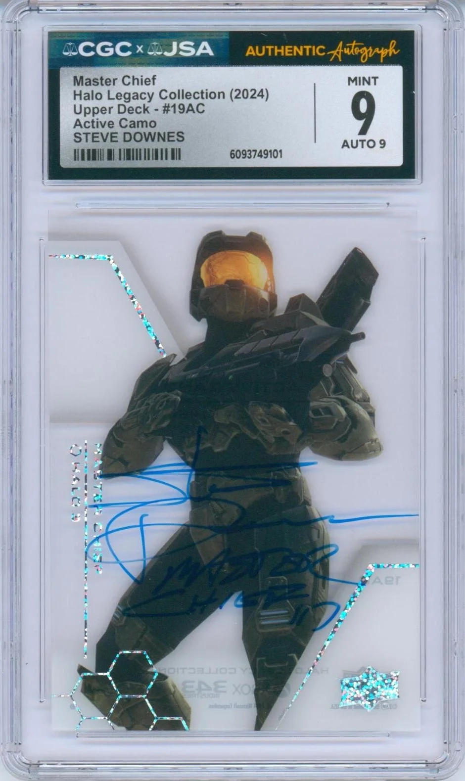 Steve Downes — Steve Downes Signed Card Halo Legacy Master Chief Mint 9 CGC x JSA SLAB